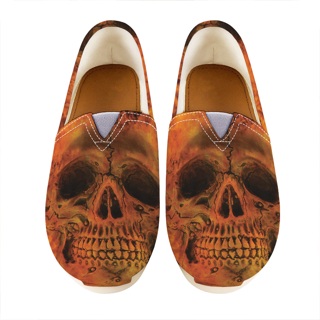 Fire Skull Print Casual Shoes
