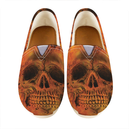 Fire Skull Print Casual Shoes