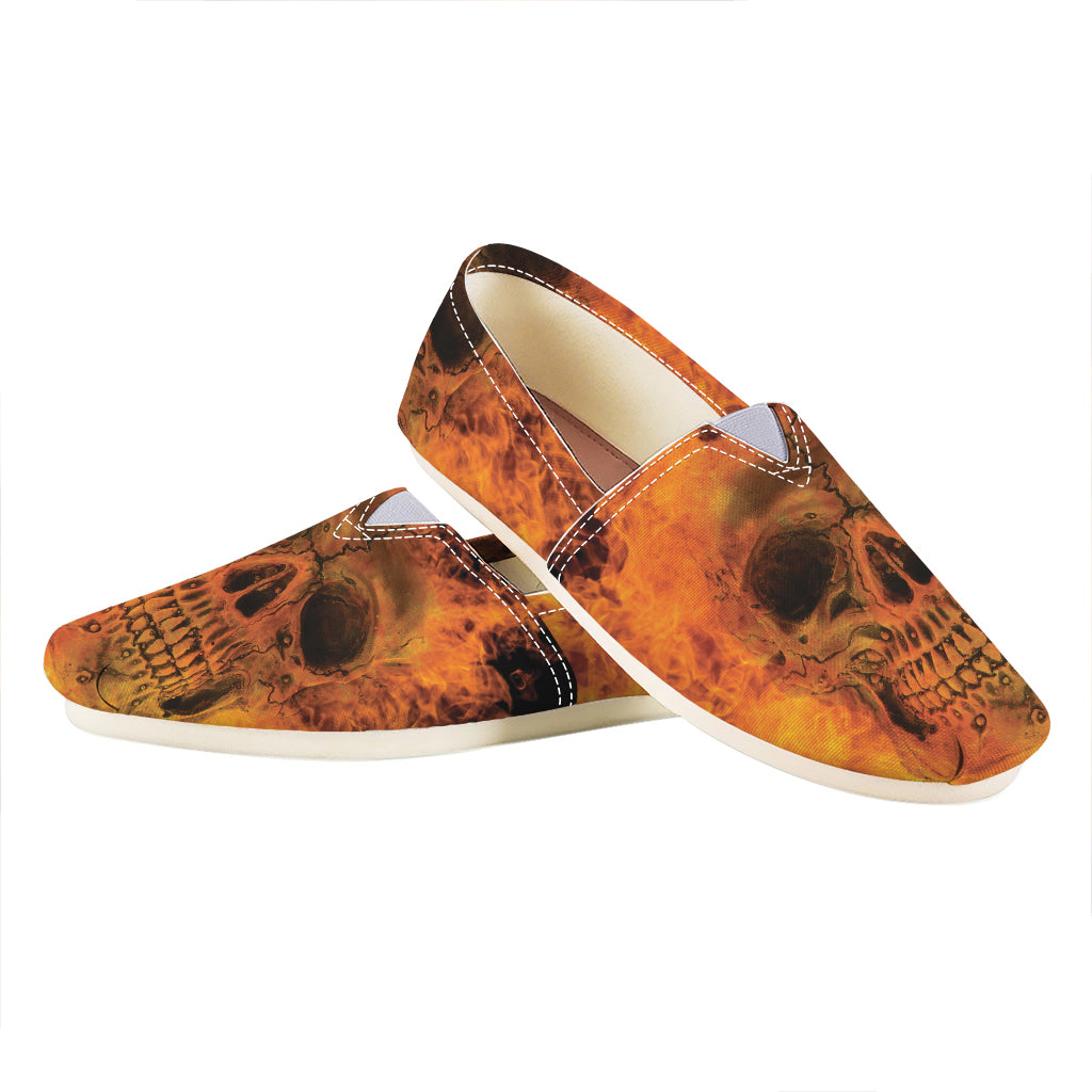 Fire Skull Print Casual Shoes