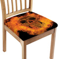 Fire Skull Print Chair Cushion Cover