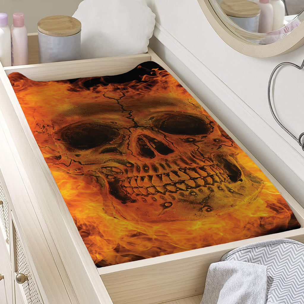 Fire Skull Print Changing Pad Cover