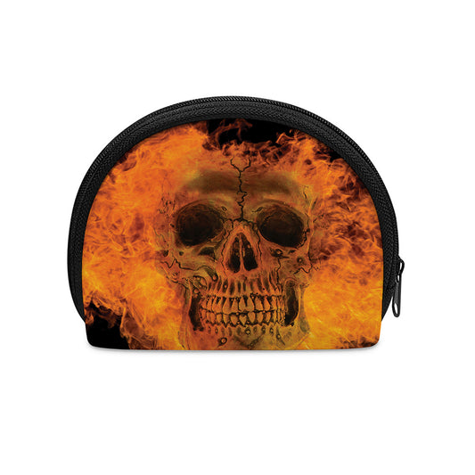Fire Skull Print Coin Purse