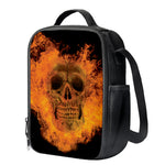 Fire Skull Print Crossbody Lunch Bag