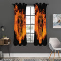 Fire Skull Print Grommet Curtain Panels