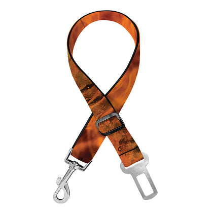 Fire Skull Print Dog Seat Belt