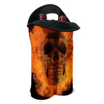 Fire Skull Print Double Neoprene Wine Tote