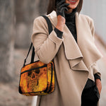 Fire Skull Print Double Strap Bible Bag