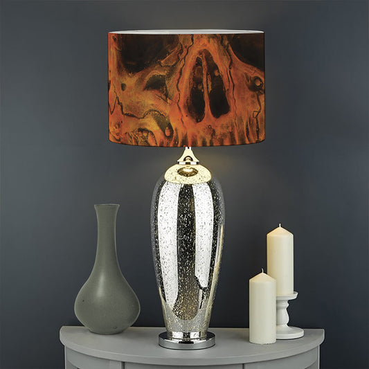 Fire Skull Print Drum Lamp Shade