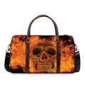 Fire Skull Print Duffel Bag