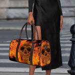 Fire Skull Print Duffle Bag