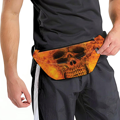 Fire Skull Print Fanny Pack