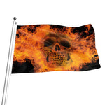 Fire Skull Print Flag