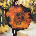 Fire Skull Print Foldable Umbrella