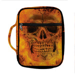 Fire Skull Print Front Pocket Bible Bag