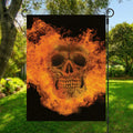 Fire Skull Print Garden Flag