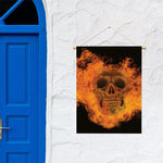 Fire Skull Print Garden Flag