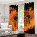 Fire Skull Print Grommet Curtains