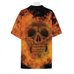 Fire Skull Print Hawaiian Shirt