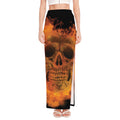 Fire Skull Print High Slit Maxi Skirt