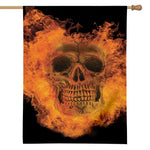 Fire Skull Print House Flag