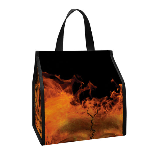 Fire Skull Print Insulated Lunch Tote