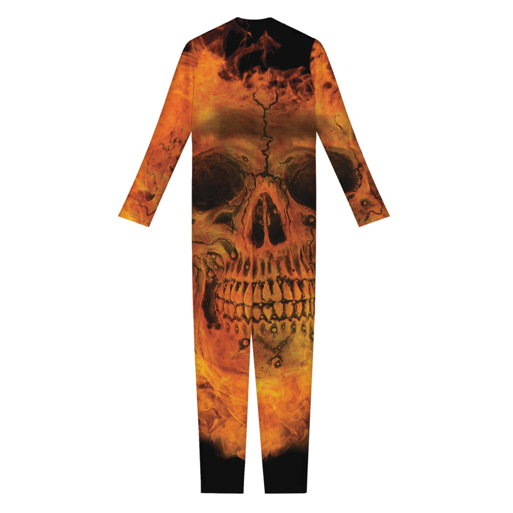 Fire Skull Print Jumpsuit