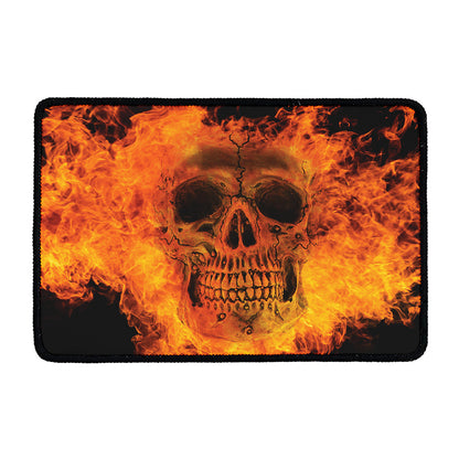 Fire Skull Print Kitchen Mat