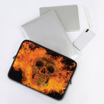 Fire Skull Print Laptop Sleeve