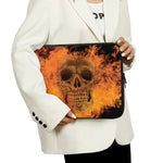 Fire Skull Print Laptop Sleeve