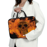 Fire Skull Print Laptop Sleeve With Handle