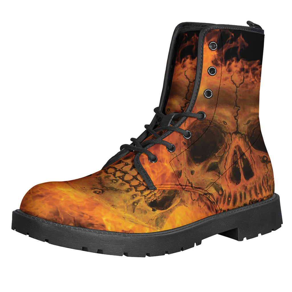 Fire Skull Print Backpack
