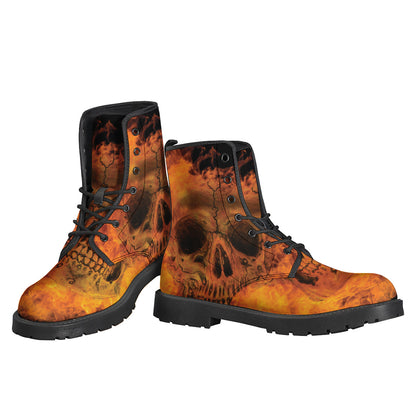 Fire Skull Print Backpack