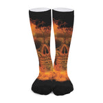 Fire Skull Print Long Socks