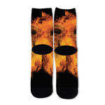 Fire Skull Print Long Socks