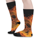 Fire Skull Print Long Socks