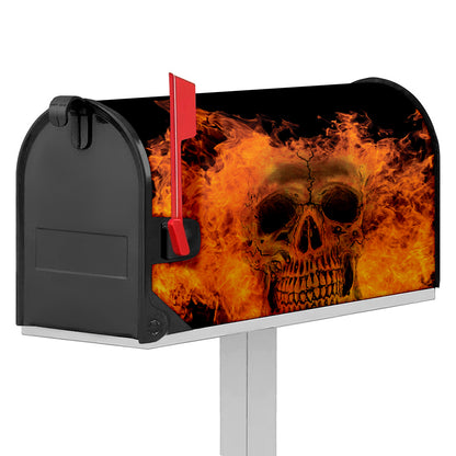 Fire Skull Print Mailbox Cover