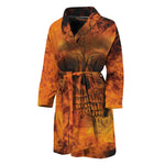 Fire Skull Print Men's Bathrobe