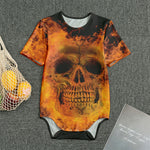 Fire Skull Print Men's Bodysuit
