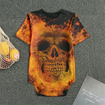 Fire Skull Print Men's Bodysuit