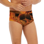Fire Skull Print Men's Briefs