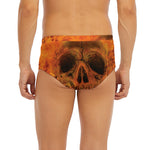 Fire Skull Print Men's Briefs