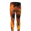 Fire Skull Print Men's Leggings