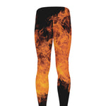 Fire Skull Print Men's leggings