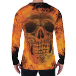 Fire Skull Print Men's Long Sleeve T-Shirt