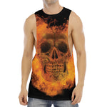 Fire Skull Print Men's Muscle Tank Top