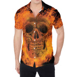 Fire Skull Print Men's Shirt