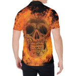 Fire Skull Print Men's Shirt