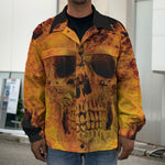 Fire Skull Print Men's Shirt Jacket