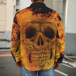 Fire Skull Print Men's Shirt Jacket