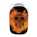 Fire Skull Print Mesh Laundry Hamper